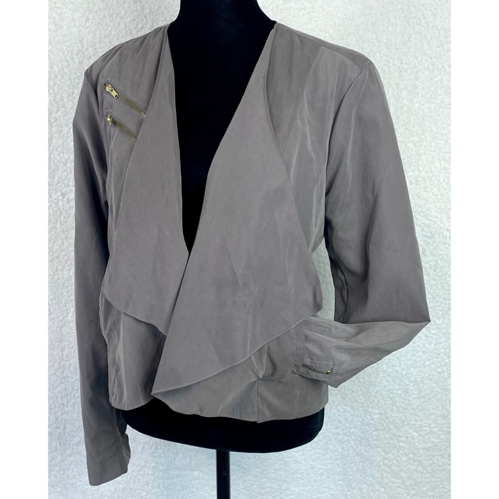 PINKMELO • Grey/Gold Drape Front Jacket, S - Picture 14 of 14